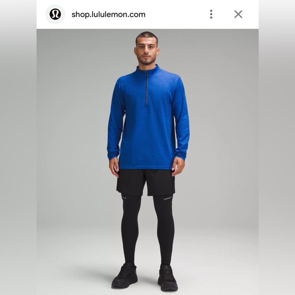 $98 Lululemon SOUL Soft Mens Jersey Half Zip in Royal Blue Size M
